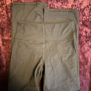 Black Flared Ribbed Leggings Crz Yoga